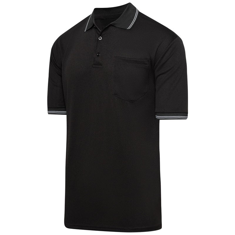 Murray Sporting Goods Short Sleeve Polo Baseball and Softball Umpire Shirt - Sized for Chest Protector (Black, Medium) - Image 2